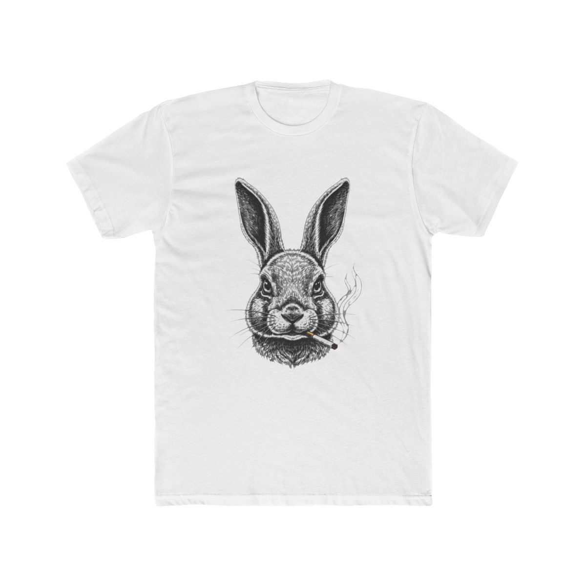 Smoking Rabbit Vintage Engraving - Retro Bunny Bad Boy Portrait T-Shirt - Official t-shirts merchandise
